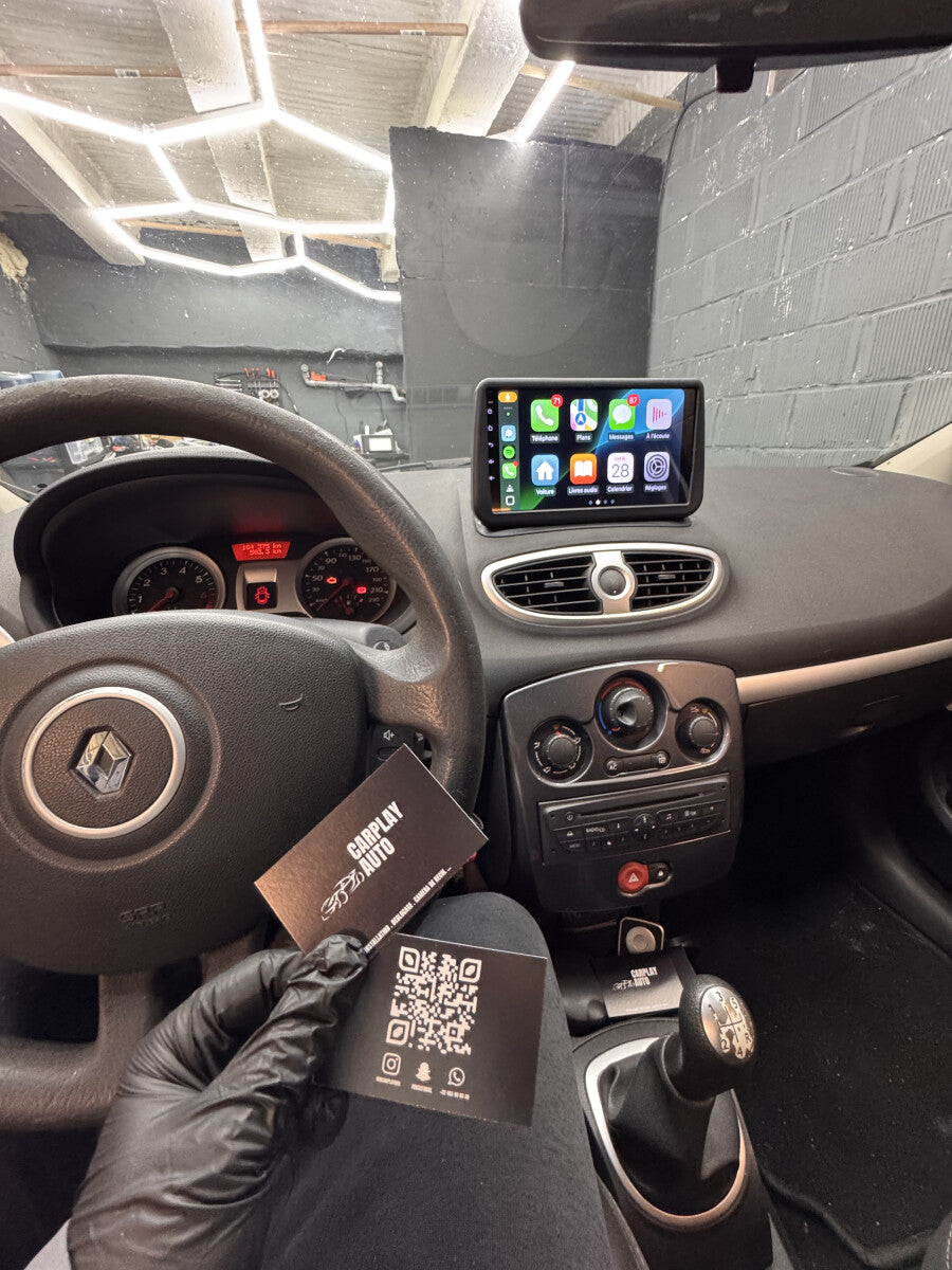 Écran CarPlay et Android Auto 9 pouces pour Renault Clio 3 (2005–2014)