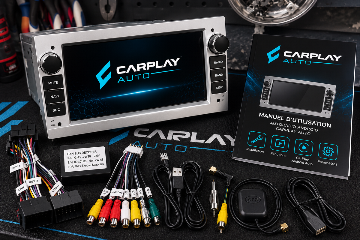 Écran CarPlay et Android Auto sans fil pour Opel Corsa (2001–2014) – vue 4